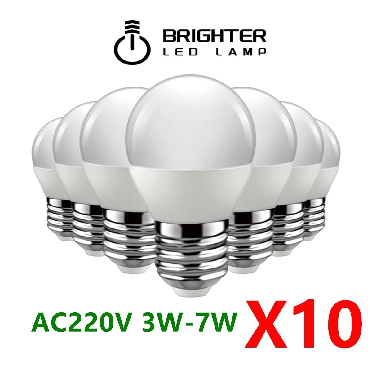 10pcs LED   G45 E27 E14 B22 AC220V 240V    3W 5W 6W 7W 3W Lampada Ž Ȩ LED Bombilla